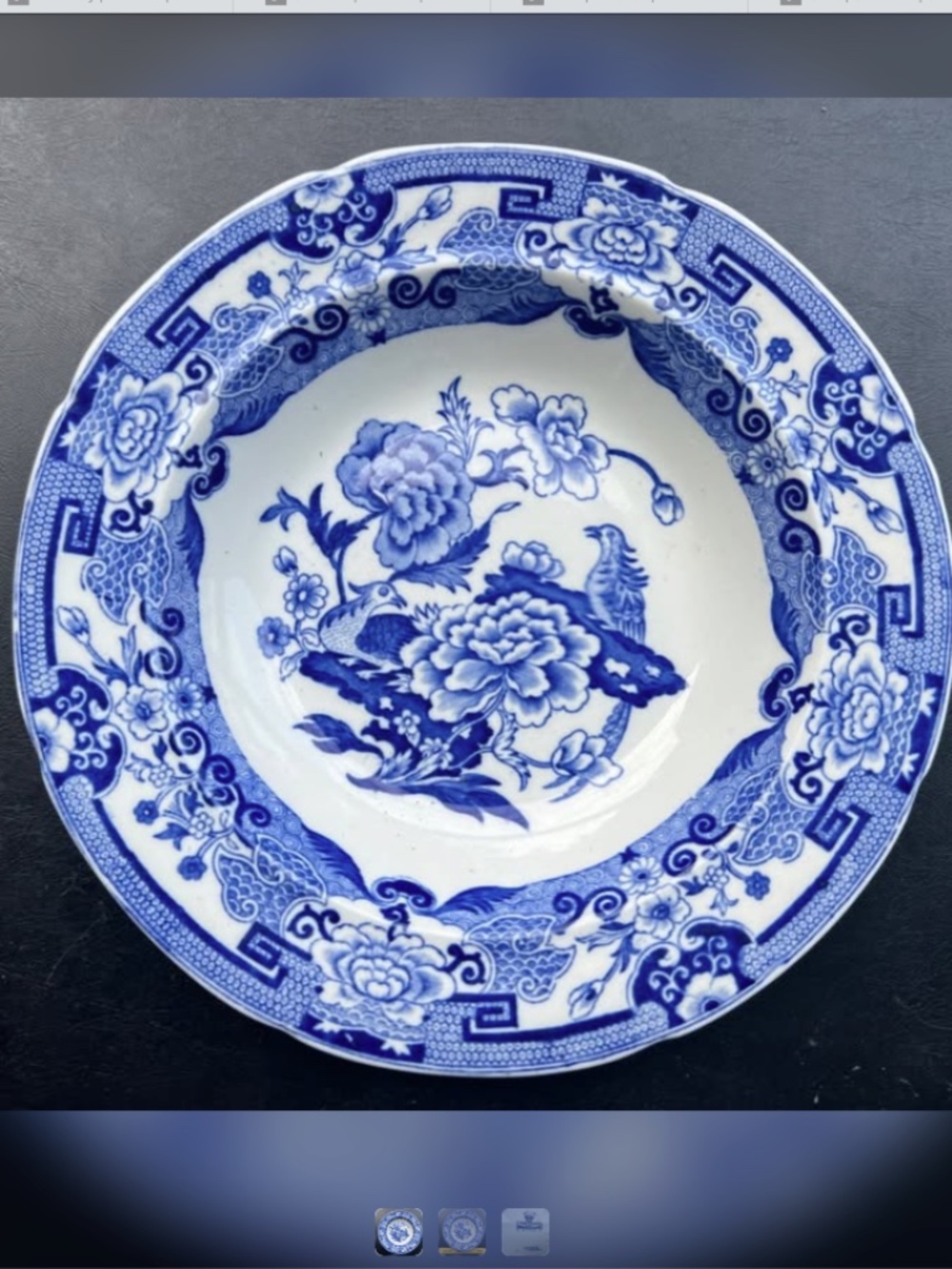 Vintage Japan Ironstone Blue Birds/Floral Willow Plate
